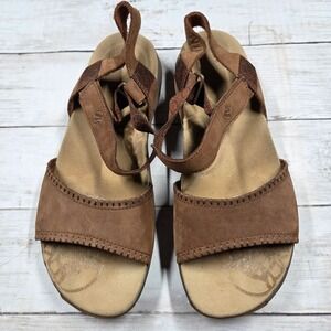 Merrell Sandals Womens 9 Brown J57572 Dark Earth Leather Ankle Strap